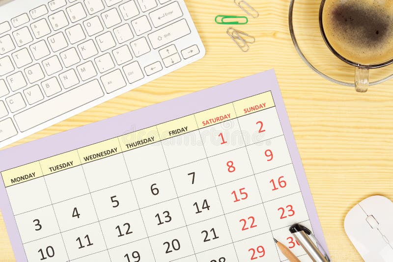 Calendar on desk royalty free stock image Calendar on desk royalty free stock image