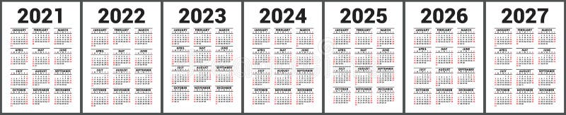 calendar-2021-2022-2023-and-2024-2025-2026-and-2027-english-vector