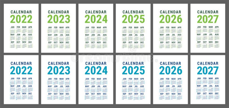 2026 Pocket Calendar Template In Strict Minimalistic Style With Blue