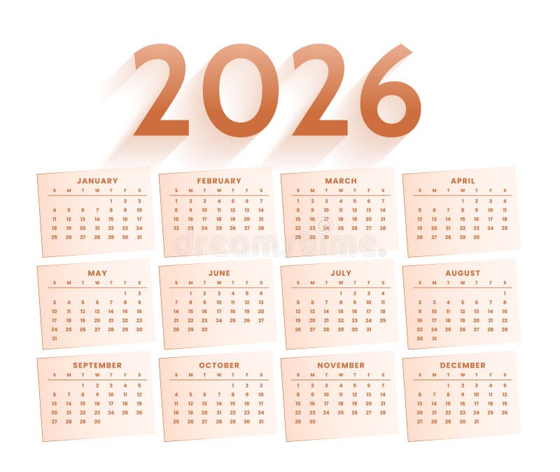 2026 calendar event planner template week starts on monday royalty free illustration