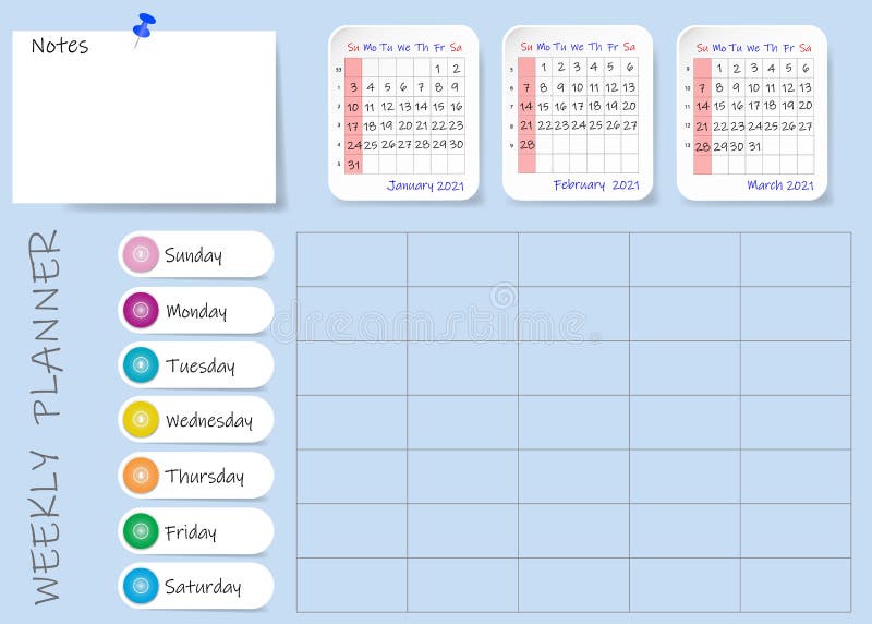 Календарь первый квартал 2025 распечатать Calendar for First Quarter of 2020 Year in Blue Color Stock Vector - Illustratio
