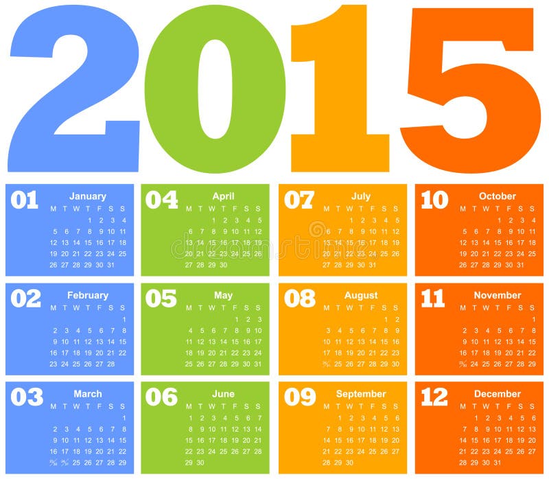Calendar för året 2015