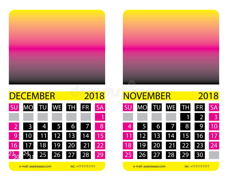 Calendar Grid.December. November Stock Vector Illustration of date
