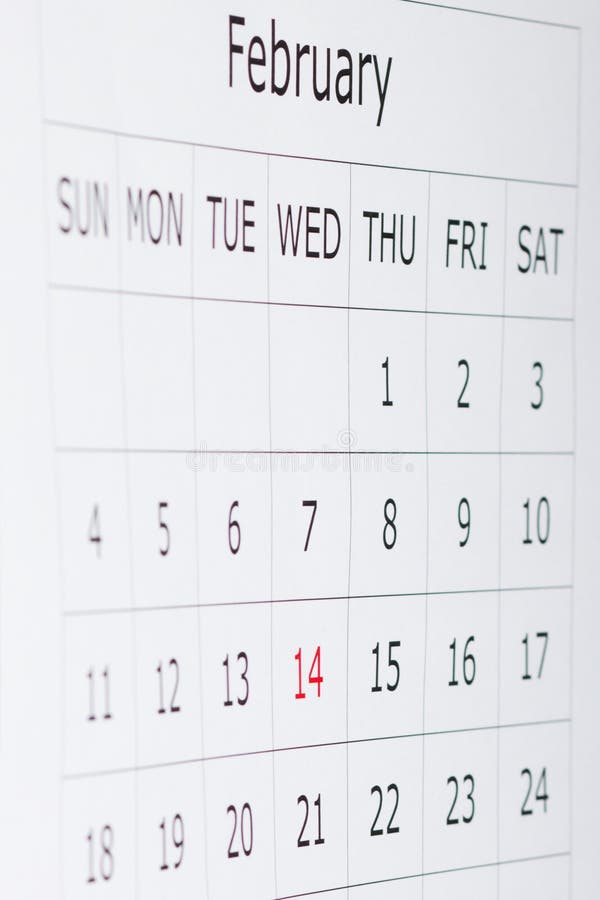 Calendar Holiday February 14th Stock Photo - Image Of Reminder, 14th