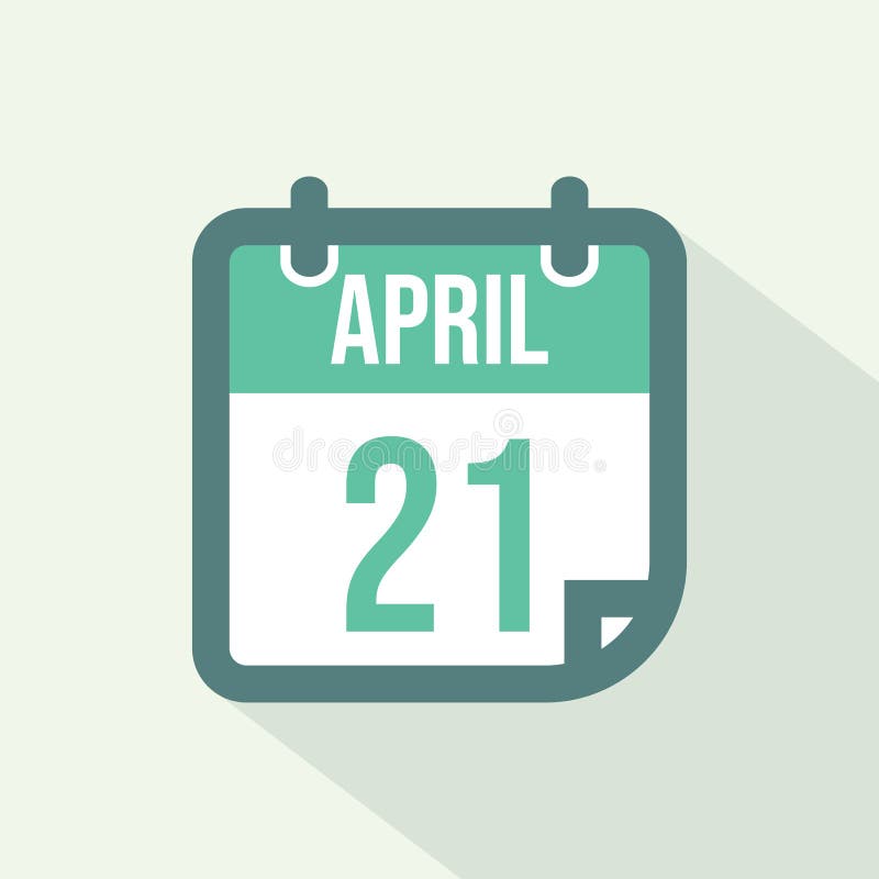 April 21 calendar icon stock vector. Illustration of graphic 83532105
