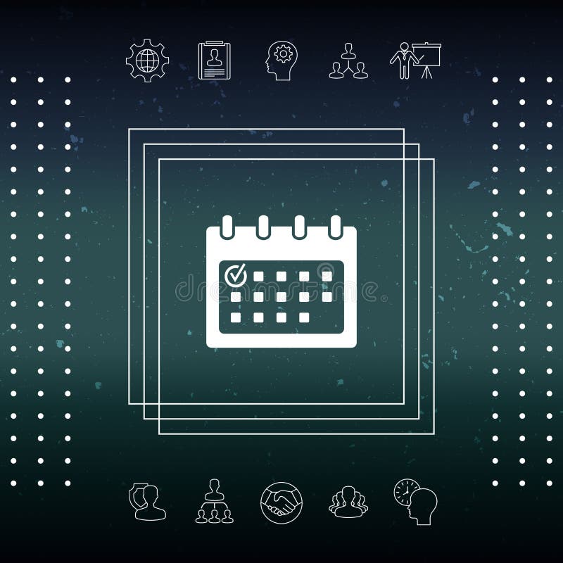 Calendar Icon with Check Mark Stock Vector Illustration of date