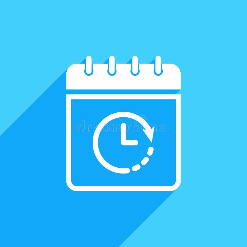 Calendar icon with clock sign. Calendar icon and countdown, deadline, schedule, planning concept stock illustration