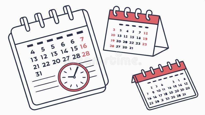 Calendar icons set, date calendar, and month calendar icons, Vector Design, Generative AI vector illustration