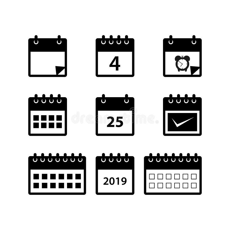 Calendar Icons Vector Set for  Design Template Stock Vector
