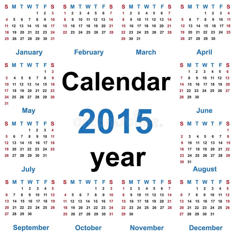 Calendar for 2015 stock vector. Illustration of simple - 46825472