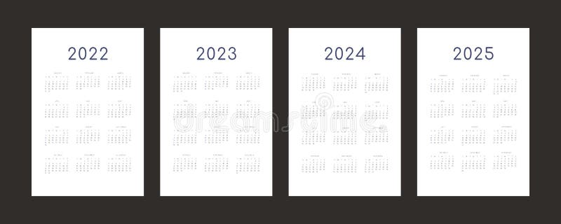 2022 2023 2024 2025 Calendar Individual Schedule Template in Minimalist