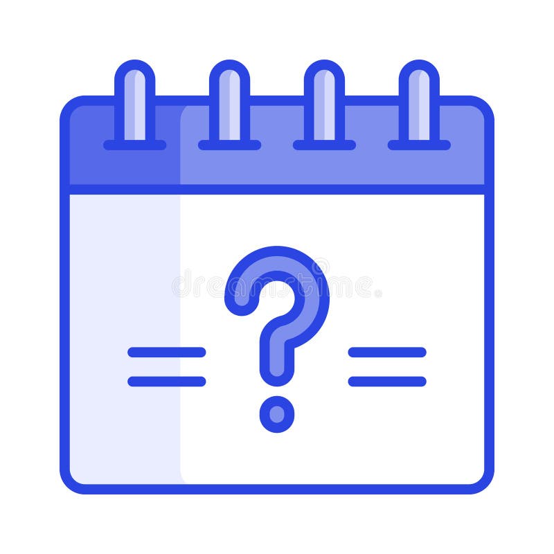 Calendar with interrogation symbol ready to use vector stock illustration