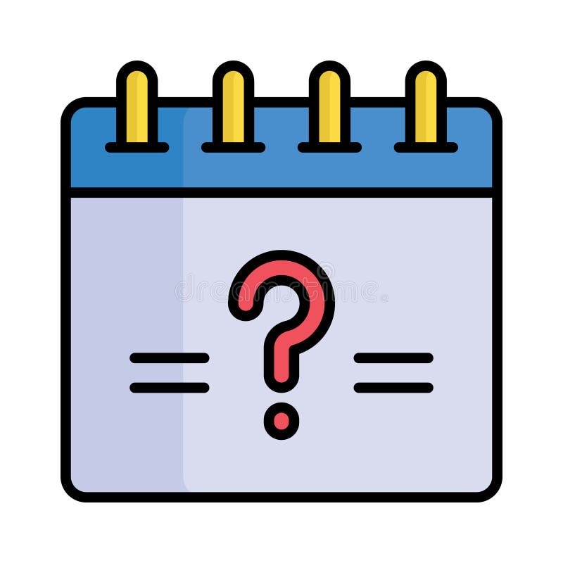Calendar with interrogation symbol ready to use vector stock illustration