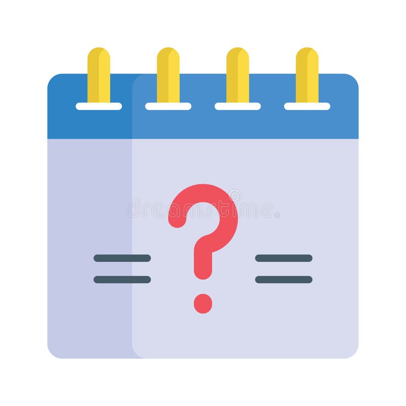 Calendar with interrogation symbol ready to use vector royalty free illustration