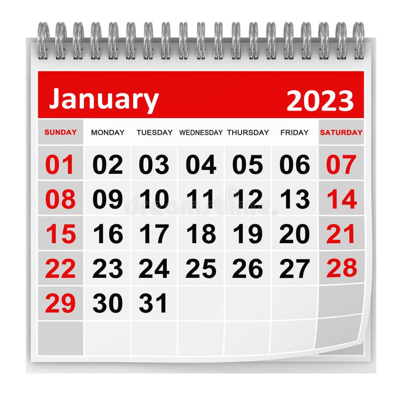 Calendar - January 2023 stock illustration. Illustration of graphic