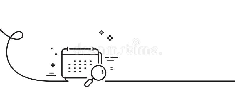 Calendar line icon. Annual planner sign. Continuous line with curl. Vector royalty free illustration