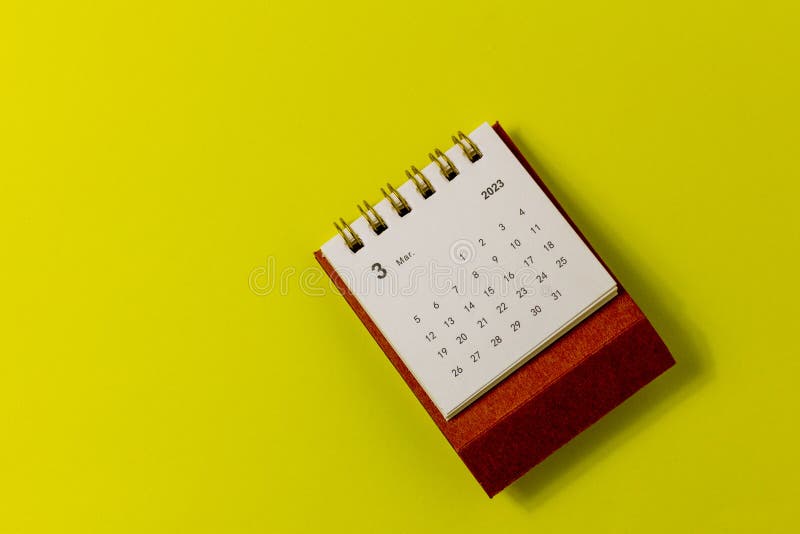 Calendar for March 2023.Desktop Calendar for Planning. Stock Image