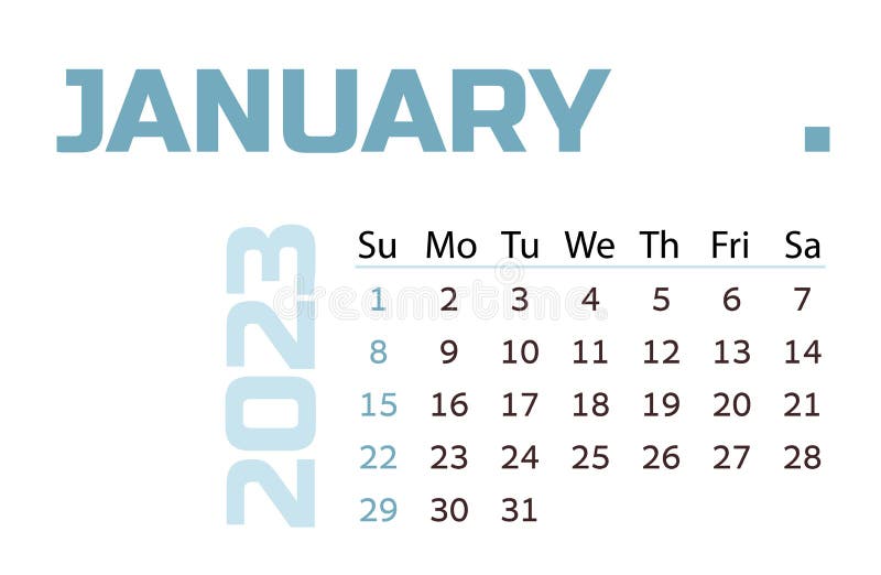 Calendar for the Month of January 2023 Calendar for Business Stock Calendar for the Month of January 2023 Calendar for Business Stock