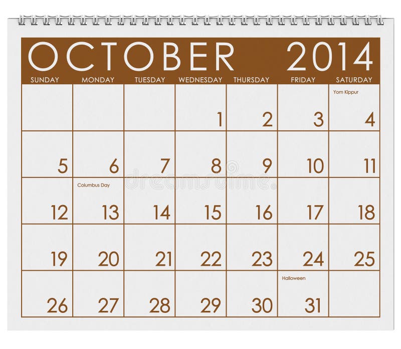 14 Calendar October Stock Illustration Illustration Of Autumn