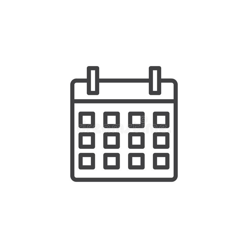 Calendar outline icon stock vector. Illustration of deadline - 134425912