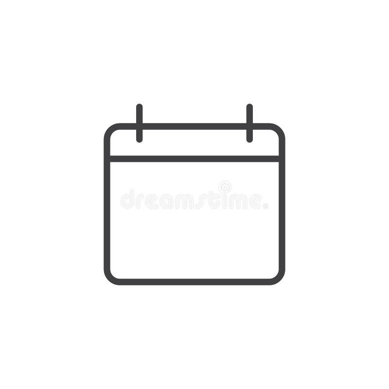 Calendar outline icon stock vector. Illustration of deadline - 134425912