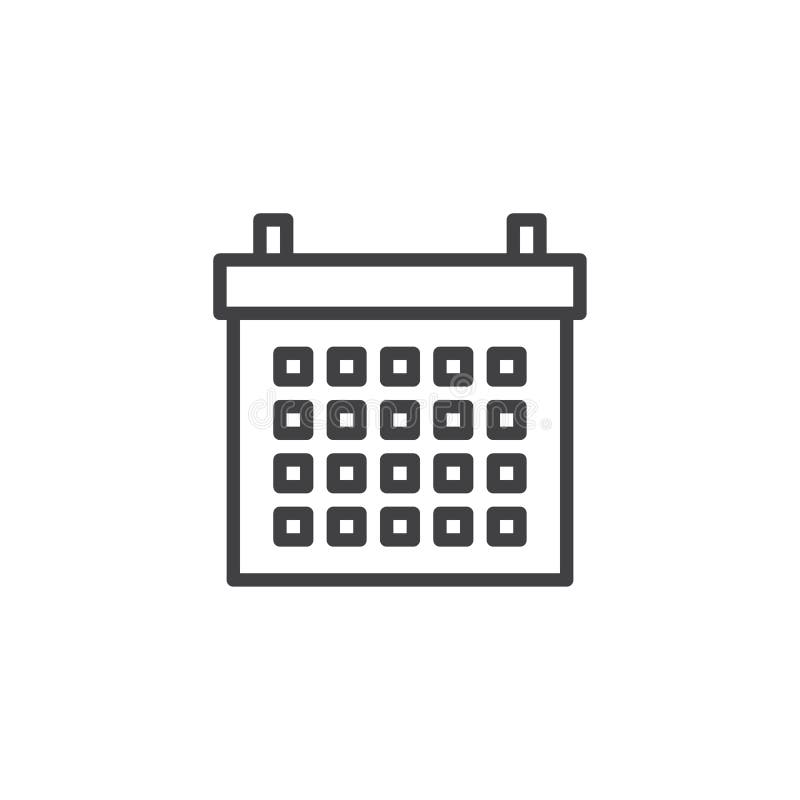 Calendar outline icon stock vector. Illustration of perfect 114827798