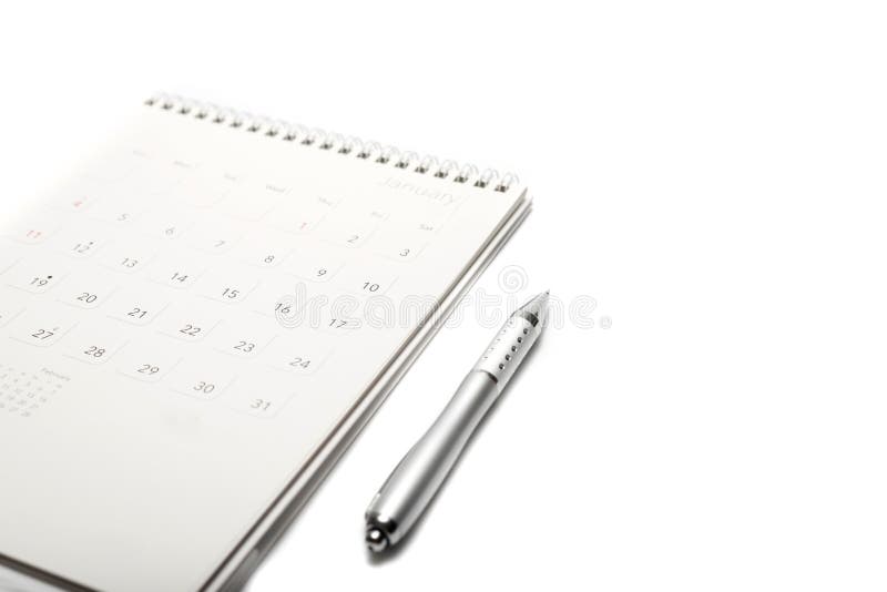 Calendar and pen