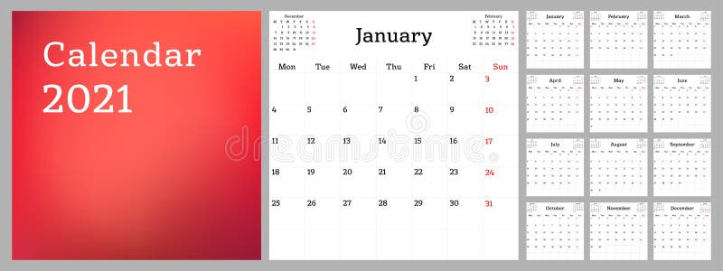 Calendar Planner 20, Base Template Design Stock Vector ...