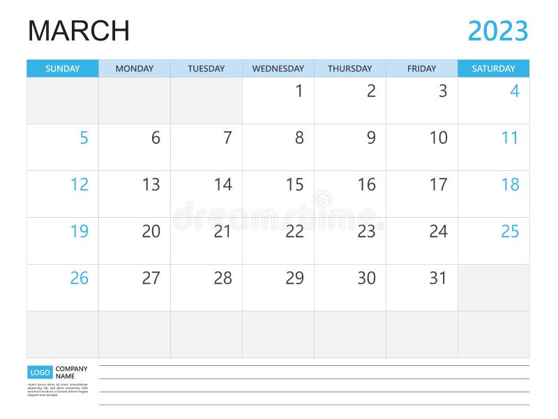 Calendar Planner 2023 Template March 2023 Year Week Start On Sunday