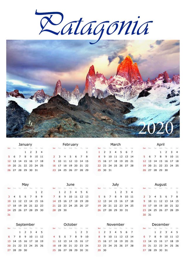 Calendar Poster 2020 Patagonia, Design Print