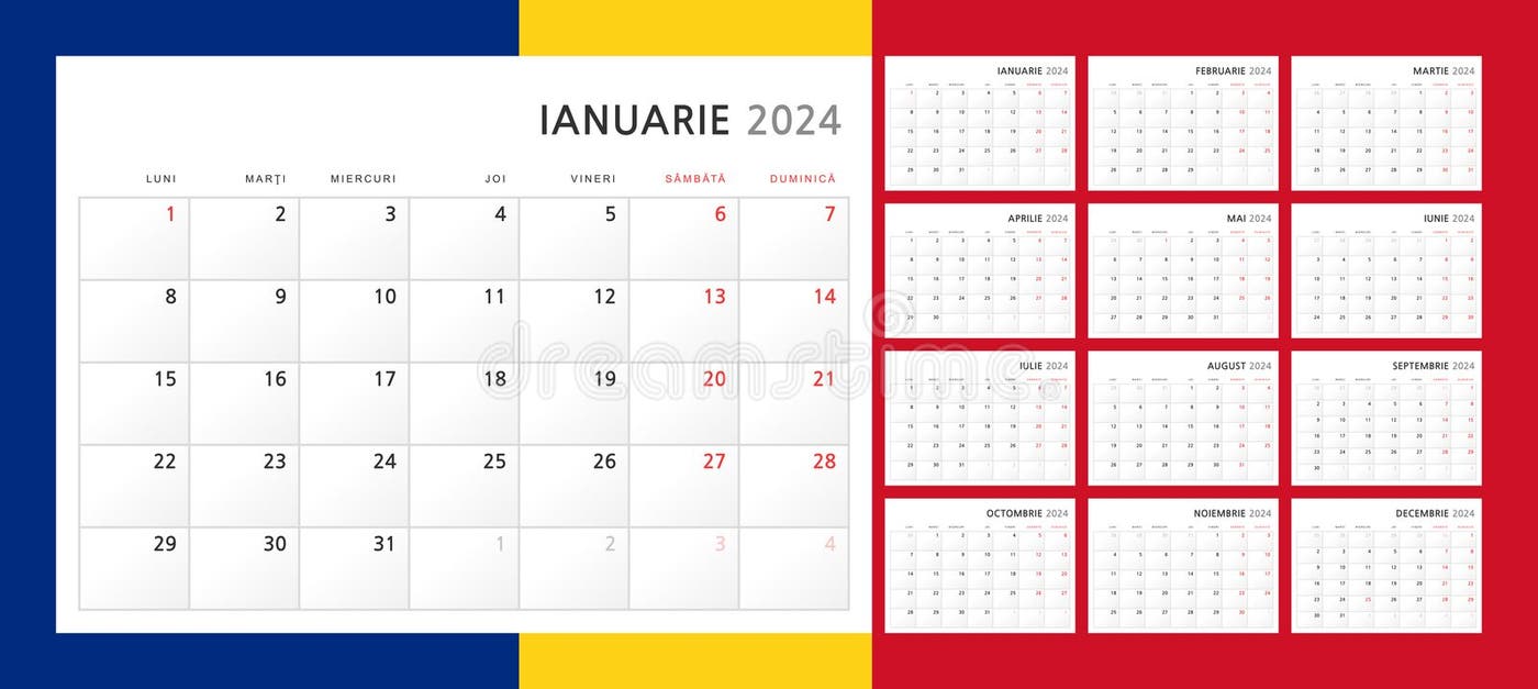 Romanian Calendar 2024 Stock Illustrations 38 Romanian Calendar 2024