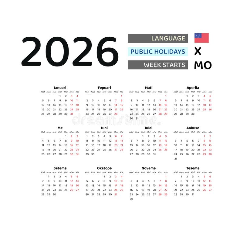 Samoa Calendar Stock Illustrations – 65 Samoa Calendar Stock