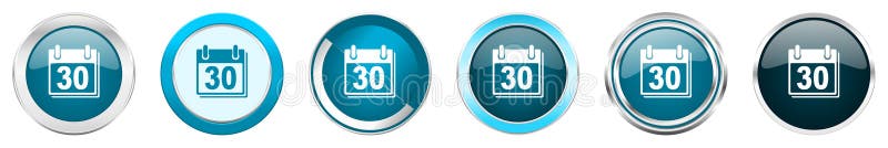 Calendar Icon Web Button Round Stock Illustration - Illustration of