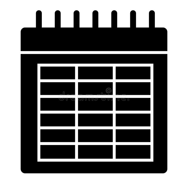 Calendar Solid Icon. Date Vector Illustration Isolated on White. Month
