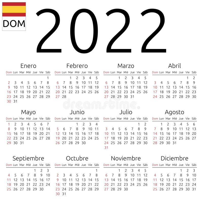 Colombia Calendar 2022 Calendar 2022, Korean, Sunday Stock Vector - Illustration Of Plain, Calendar:  162127690