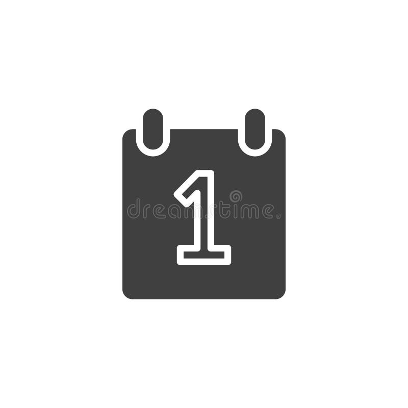 Calendar 1st Day Vector Icon Stock Vector Illustration of single