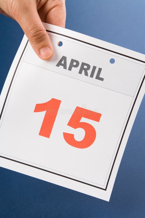 Calendar Tax Day stock image. Image of holding, blue, finance 6525867