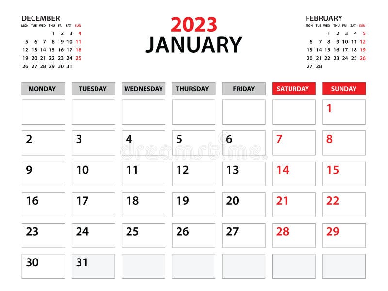 Calendar 2023 Template January 2023 Year Planner Template Monthly