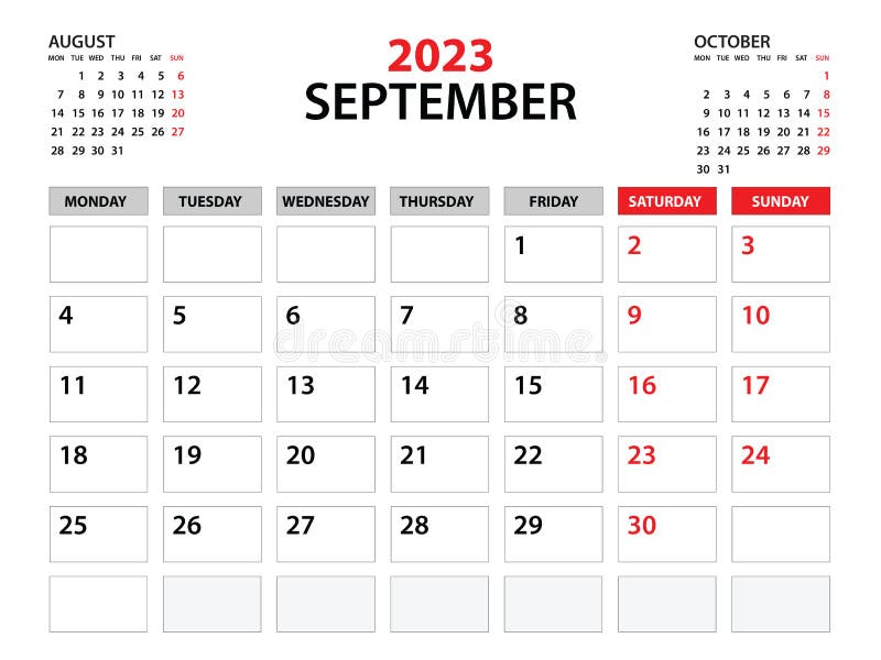 Calendar 2023 Template, September 2023 Year, Planner Template, Monthly