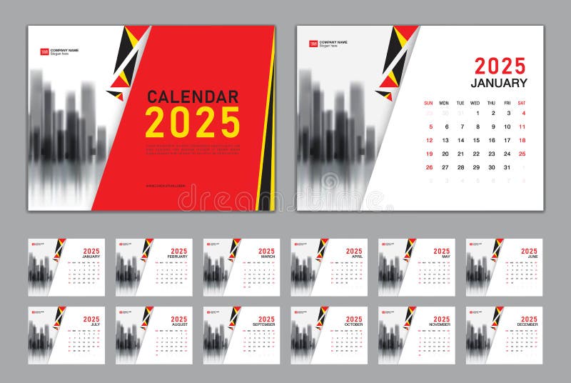 12 Month Desk Calendar 2025