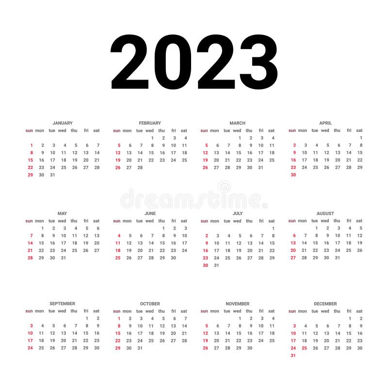 Calendar 2023 Template Tradicional Calendar Calendar Starts Sunday