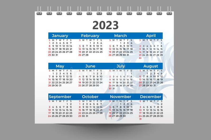 Blue Calendar For 2023 Calendar 2023 Template Vector Simple Minimal