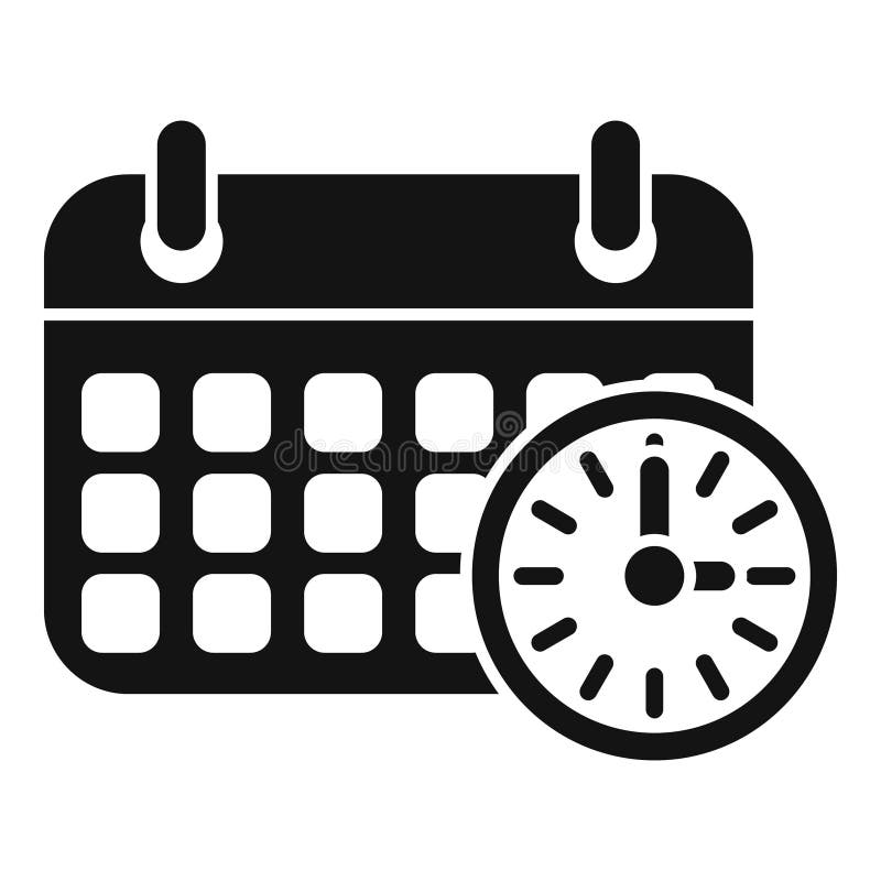 Calendar Time Icon Simple Vector Work Control Stock Vector Calendar Time Icon Simple Vector Work Control Stock Vector