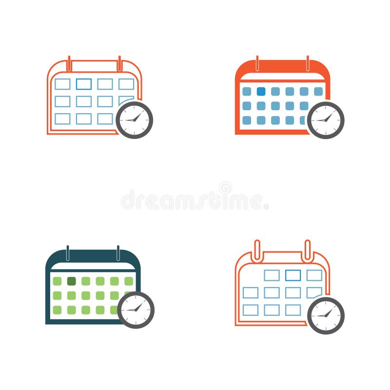 Calendar Time Icon Vector Deadline Illustration Event Reminder Symbol Background Stock Vector