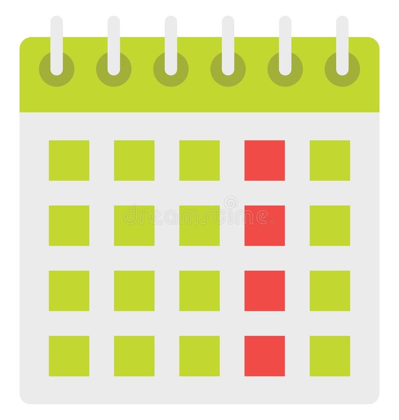 Calendar, Wall Calendar Vector Icon that Can Be Easily Modified or Edit