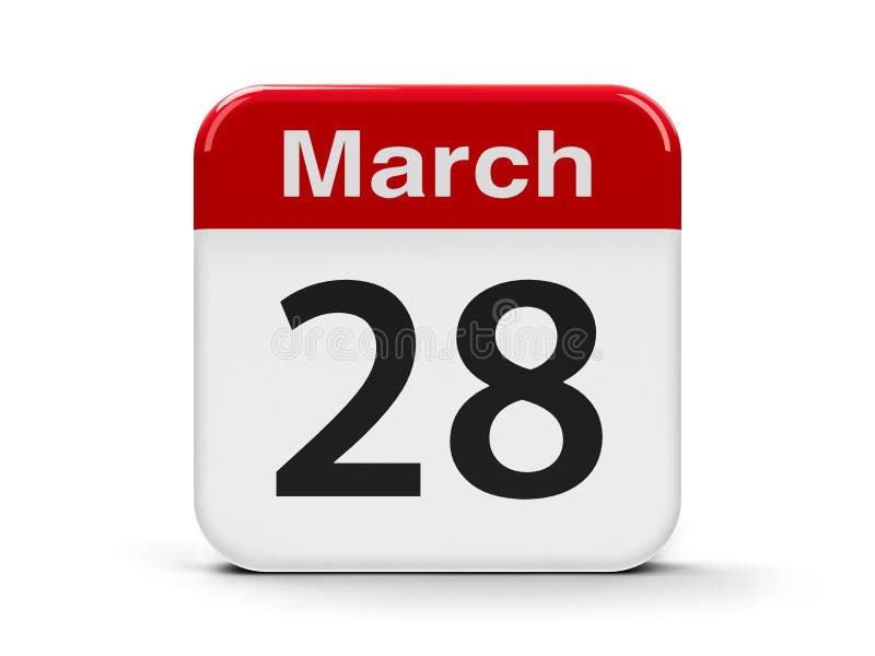 28th March Calendar stock illustration. Illustration of spring 141983016