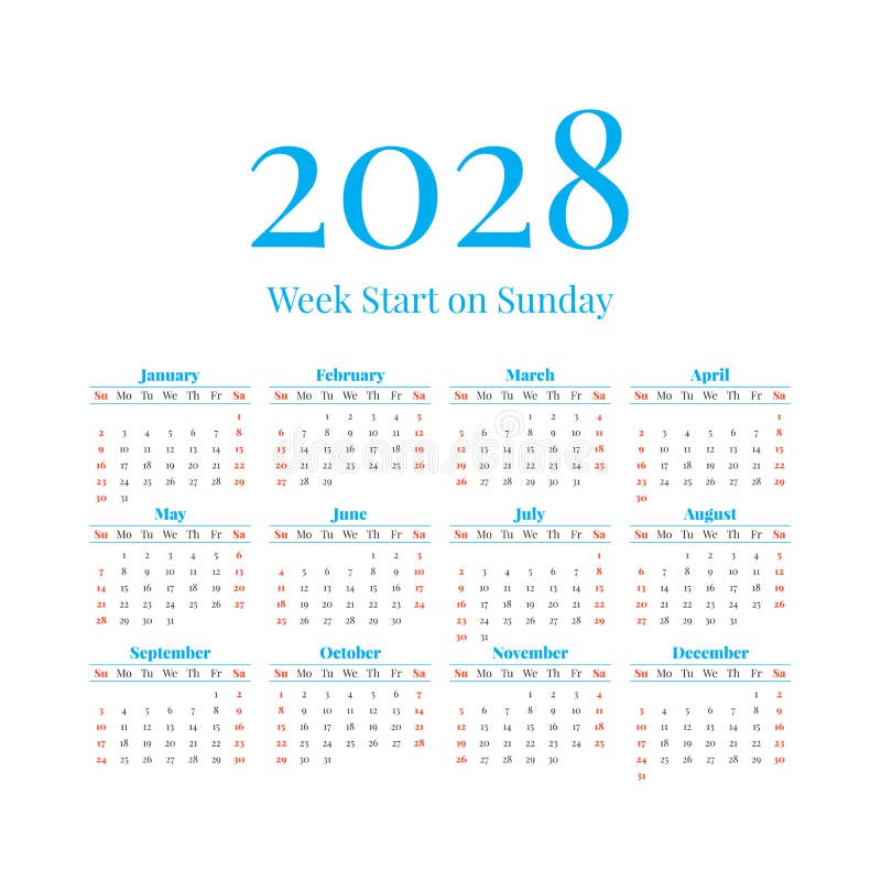 2028 Calendar Printable Free