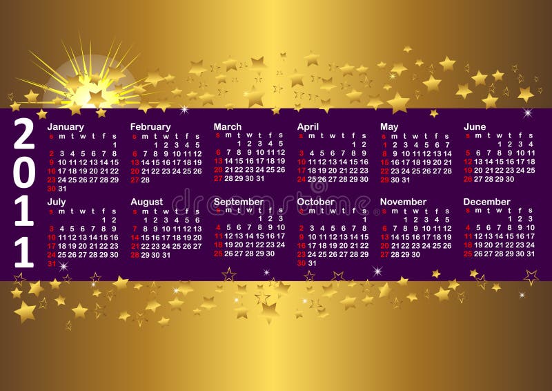 Calendar for year 2011. vector 10eps.