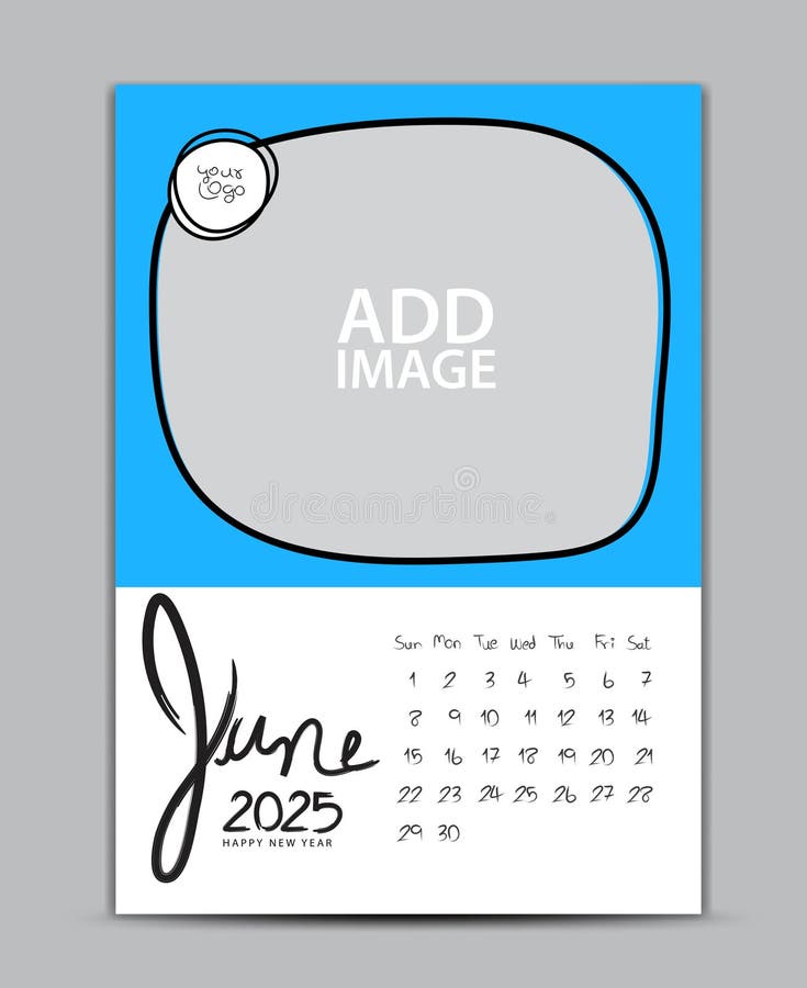 Calendar 2025 Year Design June 2025, Wall Calendar 2025 Year, Lettering Calendar, Desk
