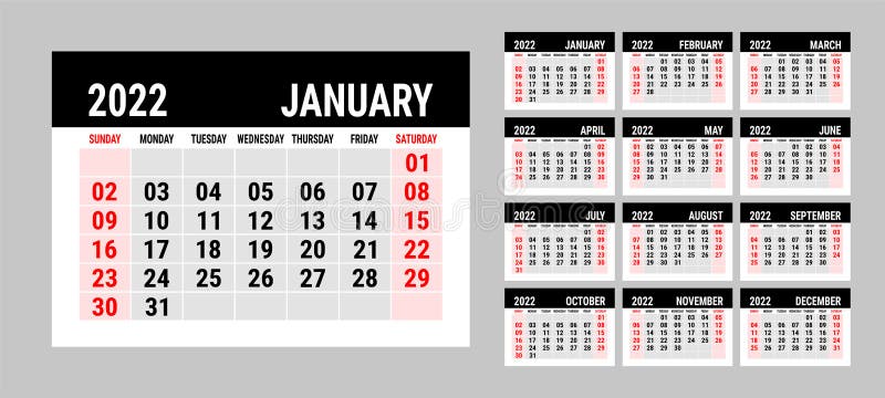Sri Lanka Calendar 2022 Calendar 2022 Year. English Template. Vector Horizontal Grid. Landscape  Orientation. Office Business Planning. Creative Design Stock Vector -  Illustration Of Vector, January: 223202213